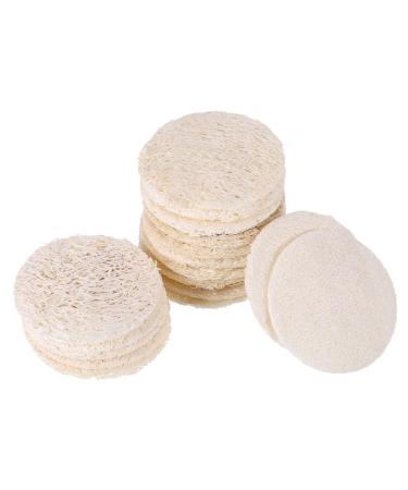 Beaupretty Face Sponge 50 Pcs Loofah Makeup Remover Facial Cleansing Tablets Body Scrubbing Pads Bath Scrubber Facial Cleaning Pads Round Shaped Face Pads Bath Shower Pads Frosted Face Towel