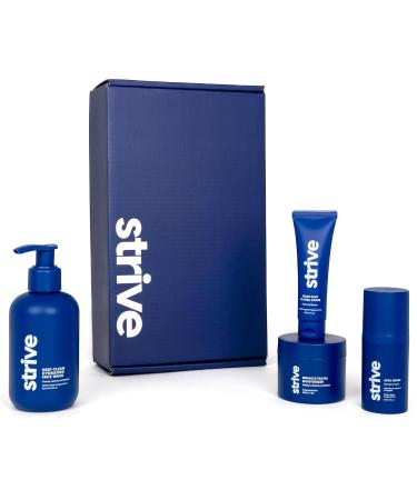 Strive Apex Skin Care Set | Advanced Anti-Aging Fragrance-Free Peptides Vitamin C Niacinamide - Face Wash Scrub Moisturizer Serum for All Skin Types & Dark Circles - Buy Online on GoSupps.com