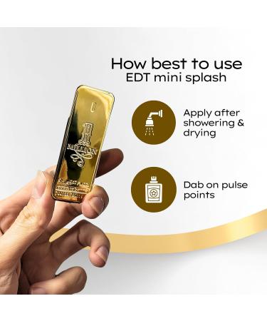 Paco Rabanne 1 Million Perfume For Men Mini EDT Splash 0.17 Fl Oz 0.17 Fl Oz (Pack of 1) - Buy Online on GoSupps.com
