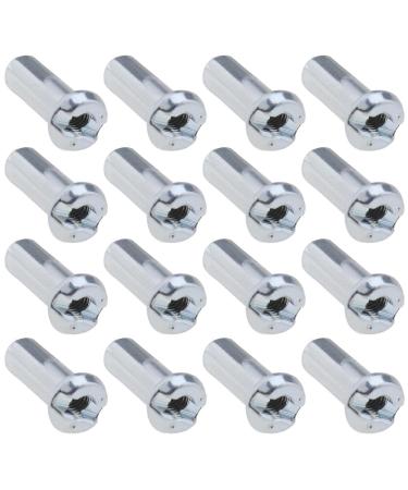 Micro Traders 100Pcs Bicycle Spoke Nipples Fit for 14G / 2mm Dia Mountain Road Bike Silver Steel 12mm Long Cycling Replacement Accessories