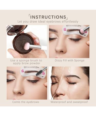 Eyebrow Stamp Makeup Set with 24 Stencils | Long-Lasting & Waterproof Eyebrow Powder Kit - Black Brown | 0.25 oz (Pack of 4) - Buy Online on GoSupps.com