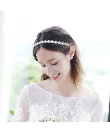 Oriamour Crystal Wedding Headband - Rhinestone Bridal Hair Accessories in Silver - Buy Online on GoSupps.com