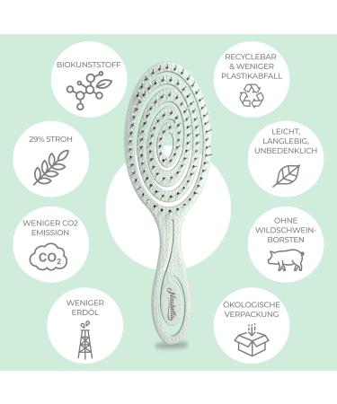 Ninabella Bio Hairbrush for All: Detangling Brush for Curls & Long Hair - Mint Green - Ideal for Men Women & Kids - Buy Online on GoSupps.com