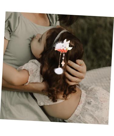 Gadpiparty 1 Pair bunny hairpin hanfu accessories rabbit hair pin furry balls barrettes chinese hanfu hair clips hair clips for toddlers lovely hair clips earphone the flowers Metal child - Buy Online on GoSupps.com