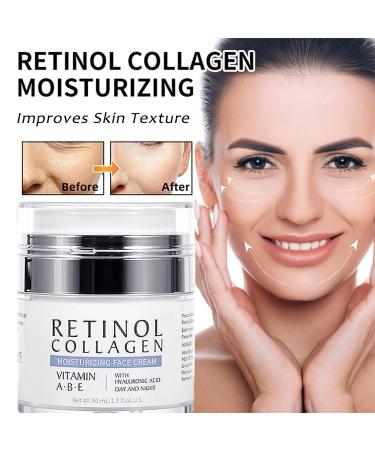 Retinol Moisturizer With Collagen & Hyaluronic Acid Collagen Face Cream for Tightening and Firming Anti Wrinkle Face Cream for Women and Men for Fine Lines and Dryness - All Skin Types 1.7 Fl Oz - Buy Online on GoSupps.com
