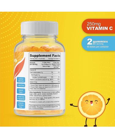 DOCTOR'S FINEST Vitamin C Gummies for Kids - Vegan & Gluten-Free Orange Pectin Chews - 250mg Vitamin C - 120 Jellies - Buy Online on GoSupps.com
