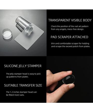 Nail Art Stamper: Silicone Clear Nail Stamping Jelly with Scraper - Transparent Body for DIY Nail Decor - Buy Online on GoSupps.com