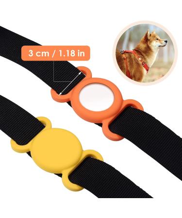 Orange Yellow Airtag Dog Collar - Silicone Cover for GPS Tracking - Anti-Loss & Safety Accessory for Pets - Buy Online on GoSupps.com