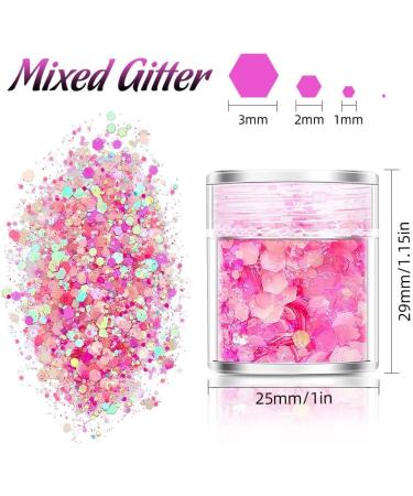 Epoxy Mold Jewelry Glow in The Dark DIY Beauty 24 Colors Nail Art Glitter Luminous Nail Powder Hexagon Sequins Neon Sequins(19) - Buy Online on GoSupps.com