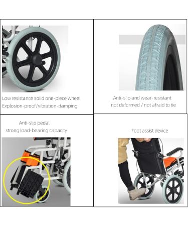 Ultra Lightweight Foldable Wheelchair with Handbrakes and Swing Away Footrests 45Cm Wide Seat Portable & Transport Wheelchair Wheelchairs for Elderly Adults(Color:D) - Buy Online on GoSupps.com