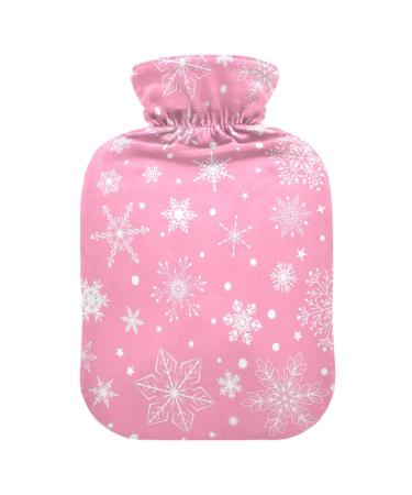 Heat bottle with Christmas motif snowflake pink with reference heat bottles for pain relief water heating pillows heat bag for neck and shoulder pain 2 l