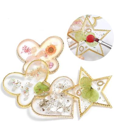 haotingting 2Pcs Golden Edge Resin Nail Art Palettes Nail Art Painting Mixed Color Palette Nail Holder Display Gold Edge Nail Gel Color Makeup Display Board - Buy Online on GoSupps.com