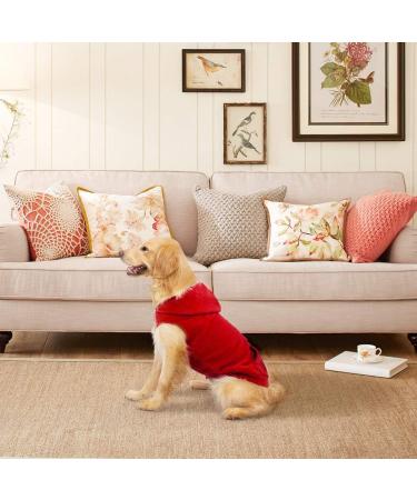 EXPAWLORER Polar Fleece Dog Hoodie with Pocket | Sleeveless Sweater for Small to Large Dogs | Warm Cozy Sweatshirt for Fall and Winter | Red - Size Small - Buy Online on GoSupps.com