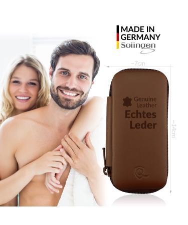 Marqus Manicure Set - 7 Parts Made in Germany | Patented Glass Files | Leather Etui for Hand & Foot Care - Best Grooming Kit for Ladies & Gentlemen - Buy Online on GoSupps.com