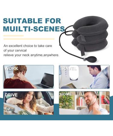 Cervical Traction Device Adjustable Inflatable Neck Brace with Removable Air Pump Neck Stretcher for Instant Pain Relief - Buy Online on GoSupps.com
