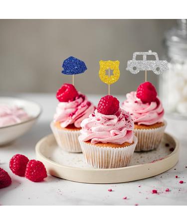 24Pcs Police Cupcake Toppers Police Officer Cupcake Toppers for Boy Colorful Glitter Policemen Cupcake Picks for Baby Shower Police Birthday Party Decoration - Buy Online on GoSupps.com