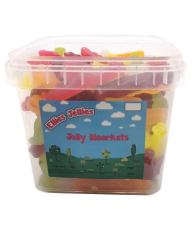Ellies Jellies Jelly Meerkats 655g Square Tub Fruity Flavour Colourful Jellies Gummy Sweets Enjoyable Design