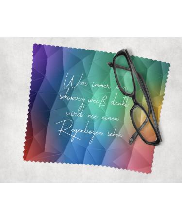 Color bastard glasses cleaning cloth whoever only thinks black white will never see a rainbow cloth cloth cleaning cloth brillery cloth Display cloth
