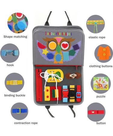 Hb.ye BusyBook Busy Board for Toddlers | Montessori Educational Sensory Toy | Develop Motor Skills & Learning for Ages 1-4 | Gray - Buy Online on GoSupps.com