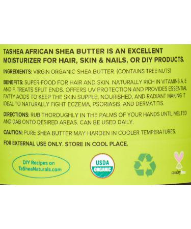 Organic Shea Butter by TaShea Naturals | Virgin Ivory 16oz | USDA Certified | Nourishing Emollient for Hair Skin & Nails | Ideal for DIY Products - Buy Online on GoSupps.com