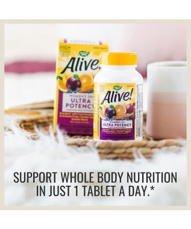 Natureâ€™s Way Alive! Womenâ€™s 50+ Multivitamin - Ultra Potency, Whole Body Wellness, 60 Tablets - Buy Online on GoSupps.com