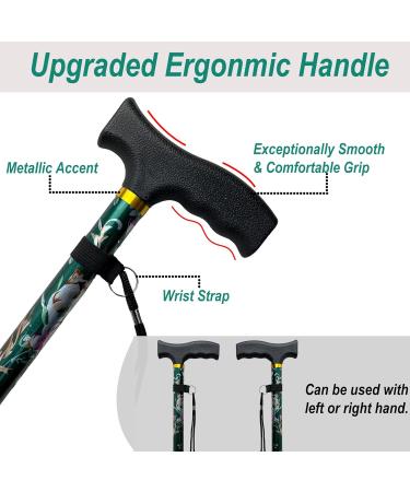 BeGrit Foldable Walking Stick for Women - Adjustable, Lightweight & Durable Green Mobility Aid - Buy Online on GoSupps.com