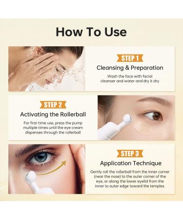 5% Caffeine Eye Serum with 360 Roller Under Eye Cream for Dark Circles Puffiness & Puffy Bags Wrinkles Fine Lines Eyes Cream for Men and Women 0.51 fl oz - Buy Online on GoSupps.com