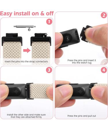 Enkic Elastic Nylon Watch Band 5-Pack for Fitbit Inspire 2/Inspire/Inspire HR - Black/Beige/Burgundy/Indigo/Gray - Buy Online on GoSupps.com