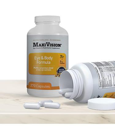 MaxiVision Eye & Body Formula - 270 Capsules, AREDS 2 Study Based Eye Vitamins - 1 Bottle, 270 Count - Buy Online on GoSupps.com