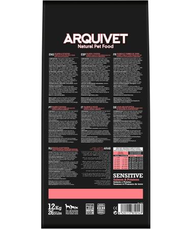 ARQUIVET - Sensitive - Croquettes for adult dogs - Salmon and potatoes - 12 kg - Dry food for dogs - High digestibility gastroineurs - Buy Online on GoSupps.com