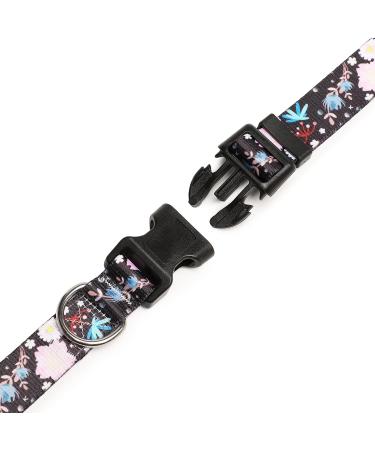 Suredoo Adjustable Dog Collar - Soft Nylon for Small to Large Dogs - Light Pink Flower (Neck 38-63 cm Width 2.5 cm) - Buy Online on GoSupps.com