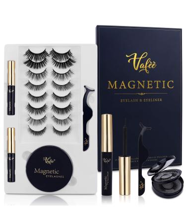Magnetic Eyelashes Kit, Magnetic lashes, Magnetic Eyelashes with Eyeliner, No Glue Needed, with Tweezers (Black)