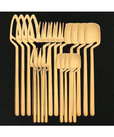 Flatware Sets Gold Cutlery Set Matte 304 Stainless Steel 20Pcs Dinnerware Set Knife Spoon Fruit Fork Kitchen Tableware Flatware Set for Party (Color : Gold) - Buy Online on GoSupps.com