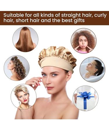 Satin Bonnets for Black Women - Set of 2 Silk Hair Bonnet Sleeping Caps by RONRONS - Buy Online on GoSupps.com