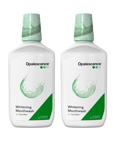 Opalescence Whitening Mouthwash Teeth Whitening and Fresh Breath Mouthwash for Adults Hydrogen Peroxide Formula, Alcohol-Free, Cool Mint Flavor (2 Bottles) 15.5 Fl Oz Made by Ultradent 5447-2T Cool Mint 15.5 Fl Oz (Pa
