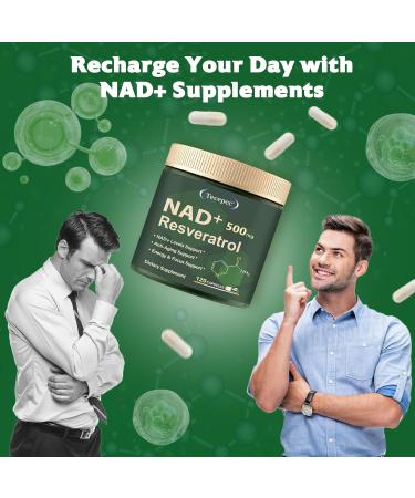 Tecepec NAD+ Supplement 650mg Liposomal NAD+ Supplement with Resveratrol Boosts NAD+ Level Cellular Energy & Anti-Aging | 120 Vegan Capsules for Women & Men - Buy Online on GoSupps.com