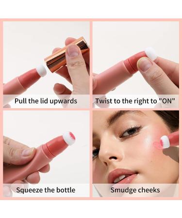 Boobeen Matte Liquid Blush - Blendable Face Blush with Cushion Applicator | Soft Cream Blush for Cheeks | Natural Looking 01 - Buy Online on GoSupps.com