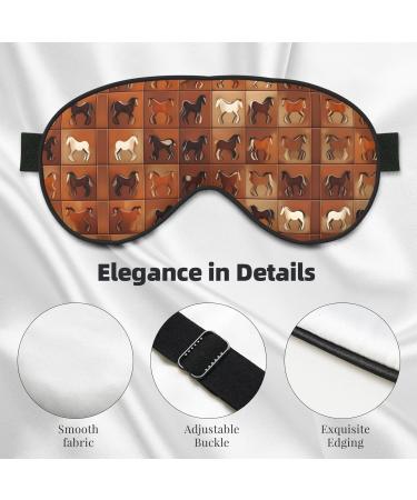 Brown Horse Print Unisex Sleep Eye Mask | Soft Comfort Eye Shade for Travel Yoga & Shift Work - Buy Online on GoSupps.com