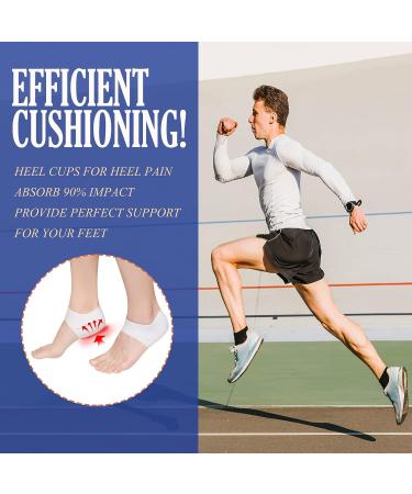 Silicone Heel Cups (8PCS) for Heel Pain Relief & Protection - Breathable Cushion for Plantar Fasciitis, Tendonitis, Spurs, & Cracked Heels - Unisex Heel Protectors - Buy Online on GoSupps.com