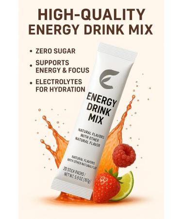Essential Energy Powder Sticks Variety Pack Dragon Fruit Lime Berry Strawberry & Mango 50 Sticks Natural Caffeine Green Tea EGCG Guarana 7 Vitamins No Aspartame 10 Calories - Buy Online on GoSupps.com