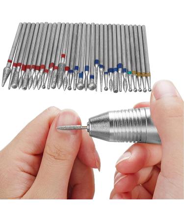 Mesee 30 Piece Nail Drill Bits Diamond Nail Drill Set Cuticle Drill Tools Professional Nail Cutter Attachments for Nail File Manicure Pedicure Nail Care - Buy Online on GoSupps.com