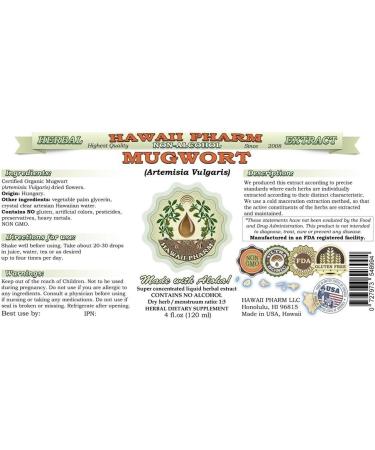 Organic Mugwort Alcohol-Free Liquid Extract 2 oz - Natural Herbal Supplement by Hawaii Pharm USA - Buy Online on GoSupps.com