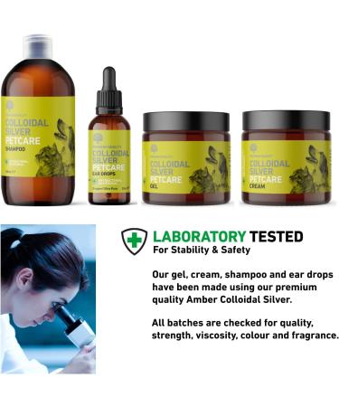 Colloidal Silver Petcare Essentials Kit - Antibacterial 10ppm Solution for Pets - 250ml Bottle, 100ml Spray, 100g Gel - Buy Online on GoSupps.com
