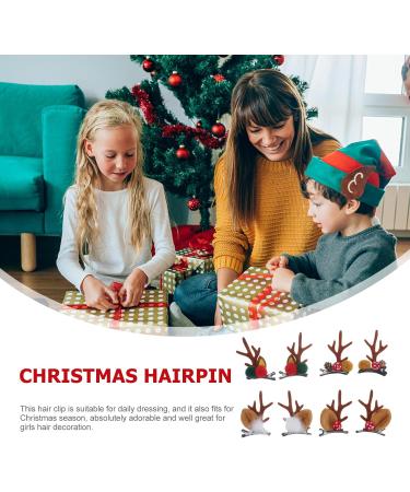 4 Pairs Antler Hair Clips Reindeer Hair Clips Christmas Reindeer Antlers Hair Clips Cute Reindeer Hair Barrettes for Women and Girls - Buy Online on GoSupps.com