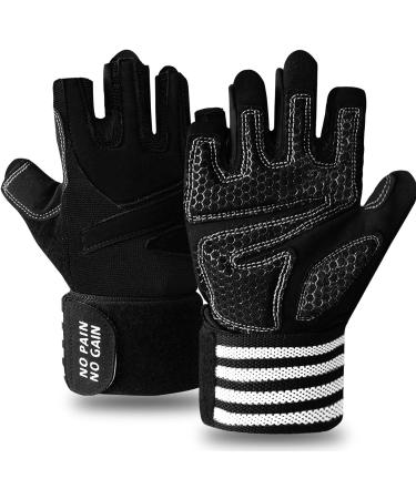 Finger Ten Fitness Gloves for Men - Full & Half Finger Wrist Protection Training Gloves for Weightlifting & Bodybuilding - Dark Black - Buy Online on GoSupps.com