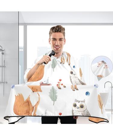 Waterproof Barber Cape - Cute Deer Owl Fox Bear & Cheetah Haircut Bib for Men & Women - Unisex Hair Cutting Cape - Buy Online on GoSupps.com