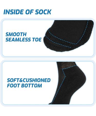 LIN Diabetic Socks - 6 Pairs Crew/Jet Black - Non-Binding Circulatory Extra Wide Top Socks for Men & Women with Edema, Neuropathy, and Lymphedema - Size 13-15 - Buy Online on GoSupps.com