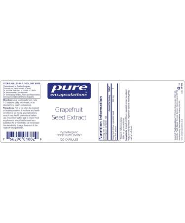 Pure Encapsulations Grapefruit Seed Extract - Hypoallergenic Essential Oil Supplement - 120 Capsules - Buy Online on GoSupps.com