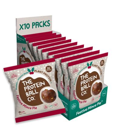 The Protein Ball Co. Limited Edition Festive Mince Pie Protein Balls Vegan Gluten Free Vitamin Balls Multipack of 10 x 45g Bags