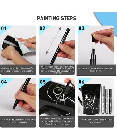 3Pcs Silver Liquid Mirror Chrome Markers Set - Permanent Reflective Paint Pens for Art, Car DIY, Model Repair - 0.7mm, 1mm & 3mm - Buy Online on GoSupps.com